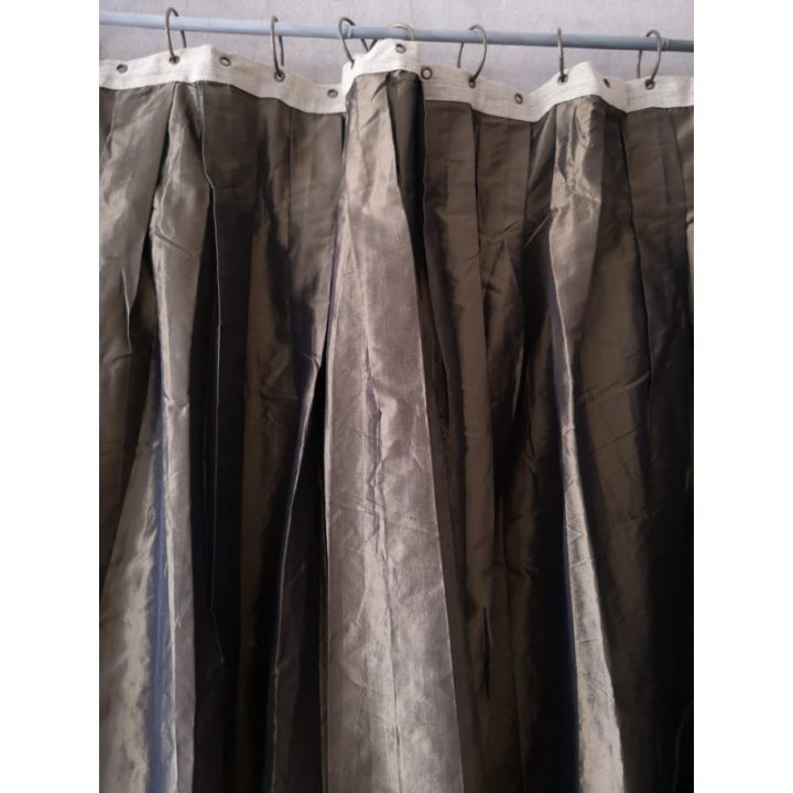 Paire De Rideaux Taffetas Bronze En Fil D'Indienne 120 X avec Rideaux Taffetas Paire De Rideaux Taffetas Bronze En Fil D'Indienne 120 X avec Rideaux Taffetas
