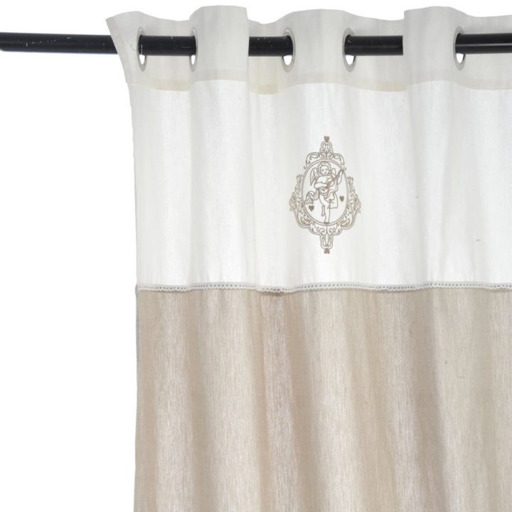 Paire De Rideaux 140X290Cm En Coton Et Lin Coloris Blanc à Rideaux Lin Blanc Cassé Paire De Rideaux 140X290Cm En Coton Et Lin Coloris Blanc à Rideaux Lin Blanc Cassé
