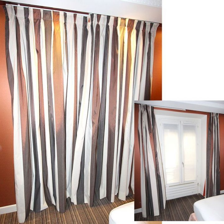Paire-De-Rideaux-Doubles-Occultants-En-Tissu-Pierre-Frey-A tout Rideaux Rayures Verticales
