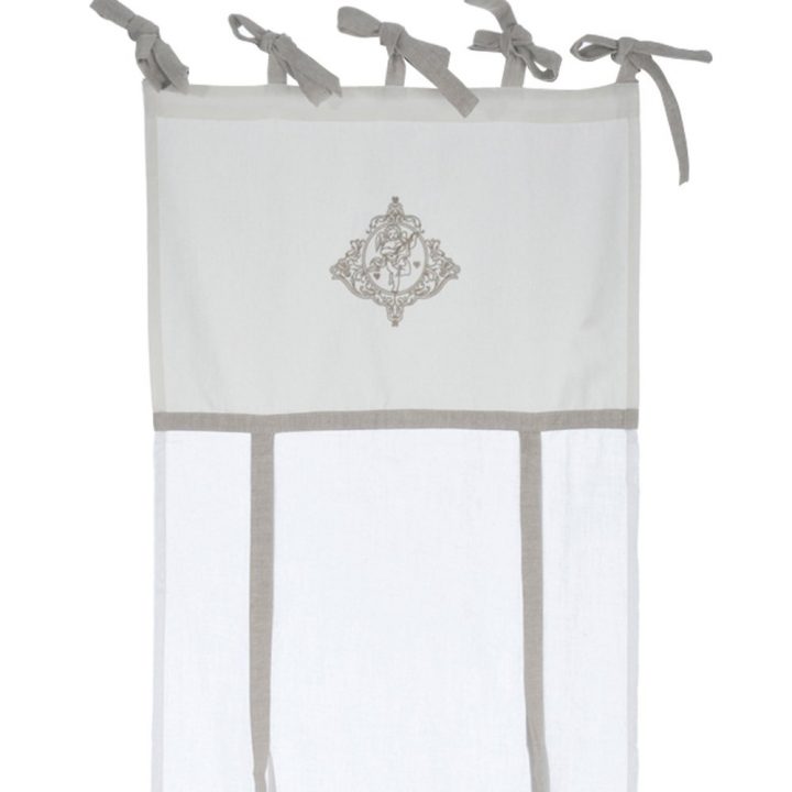 Paire De Rideaux Enrouleurs 45X180Cm En Coton Et Lin Blanc intérieur Rideaux Coton Blanc Oeillets