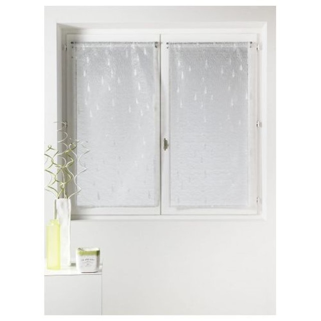 Paire De Vitrage Organza Et Jacquard À Motifs Gouttes Home dedans Rideaux De Vitrage Paire De Vitrage Organza Et Jacquard À Motifs Gouttes Home dedans Rideaux De Vitrage