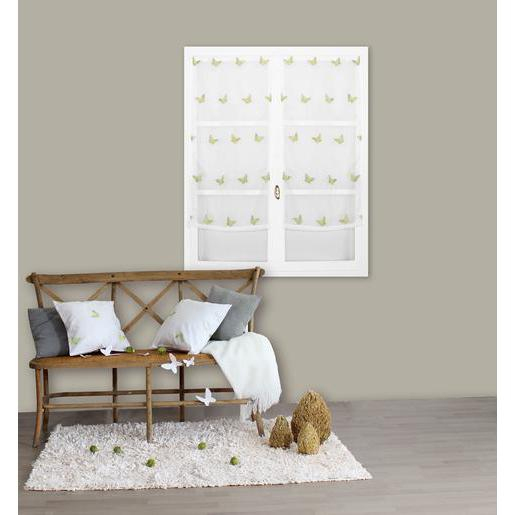 Paire De Vitrages – 100 % Polyester – Vert – Paire De tout Rideaux Fenetre 60X120