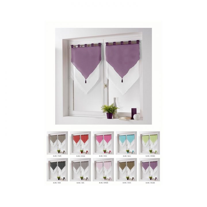 Paire De Voilage – Larg 60 Cm – Bicolore dedans Rideaux 60X120 Paire De Voilage – Larg 60 Cm – Bicolore dedans Rideaux 60X120