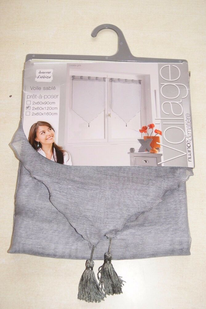 Paire De Voilage Sablé Gris Neuf 60X90 Douceur D'Intérieur encequiconcerne Rideaux 60X90