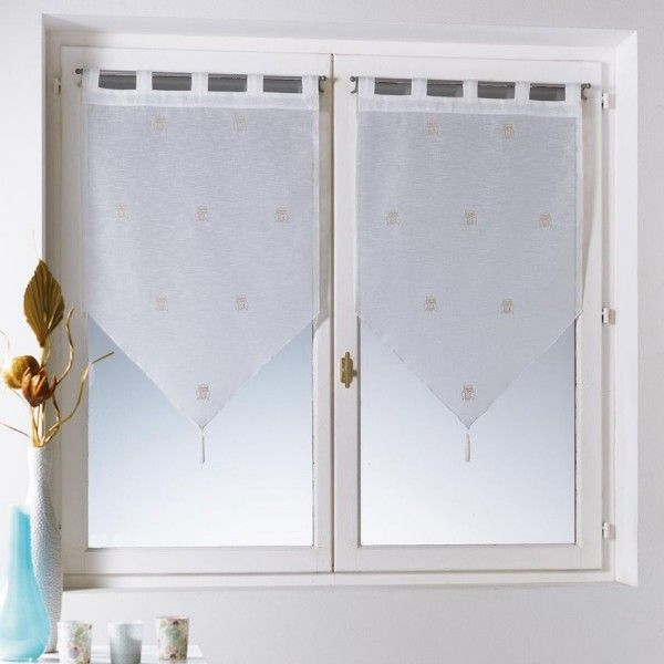 Paire De Voilages (45 X H160 Cm) Brodé Hulula Sable concernant Rideau Voilage Largeur 160 Paire De Voilages (45 X H160 Cm) Brodé Hulula Sable concernant Rideau Voilage Largeur 160