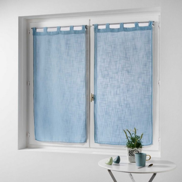 Paire De Voilages "Haltona" 60X120Cm Bleu Ciel destiné Rideaux Bleu Ciel Paire De Voilages "Haltona" 60X120Cm Bleu Ciel destiné Rideaux Bleu Ciel
