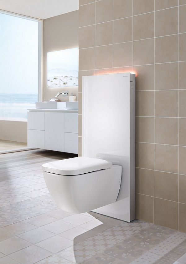 Panneau #Geberit Monolith Plus Blanc Pour Wc Suspendu dedans Montage Toilette Suspendu Geberit