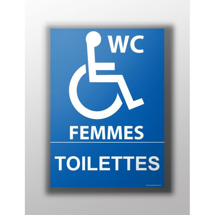 Panneau Pmr "Toilettes Handicapés Femmes" Signalétique pour Panneau Toilette Panneau Pmr "Toilettes Handicapés Femmes" Signalétique pour Panneau Toilette
