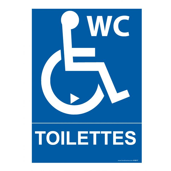 Panneau Signalétique Indiquant Des Toilettes Pmr Avec destiné Dimension Toilette Handicapé