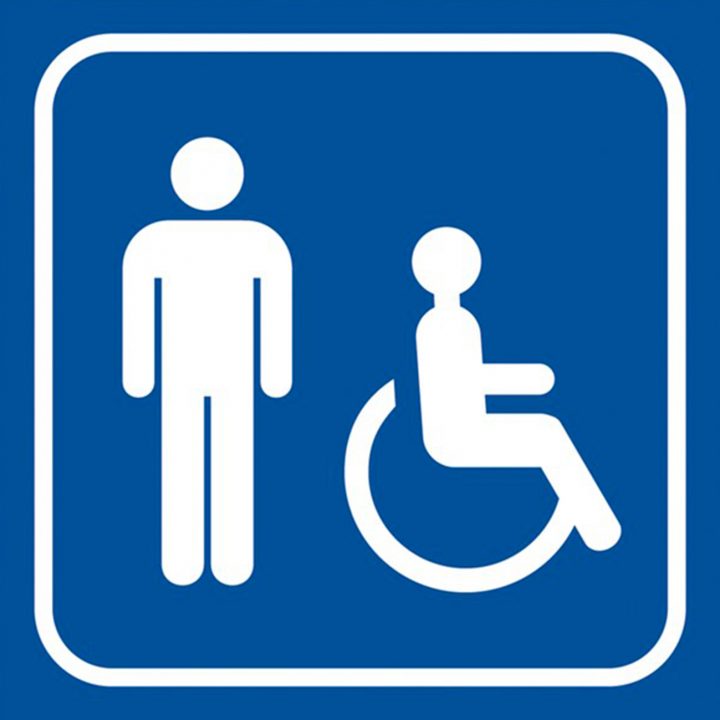Panneau Signalétique "Toilette Homme Handicapé" avec Panneau Toilette