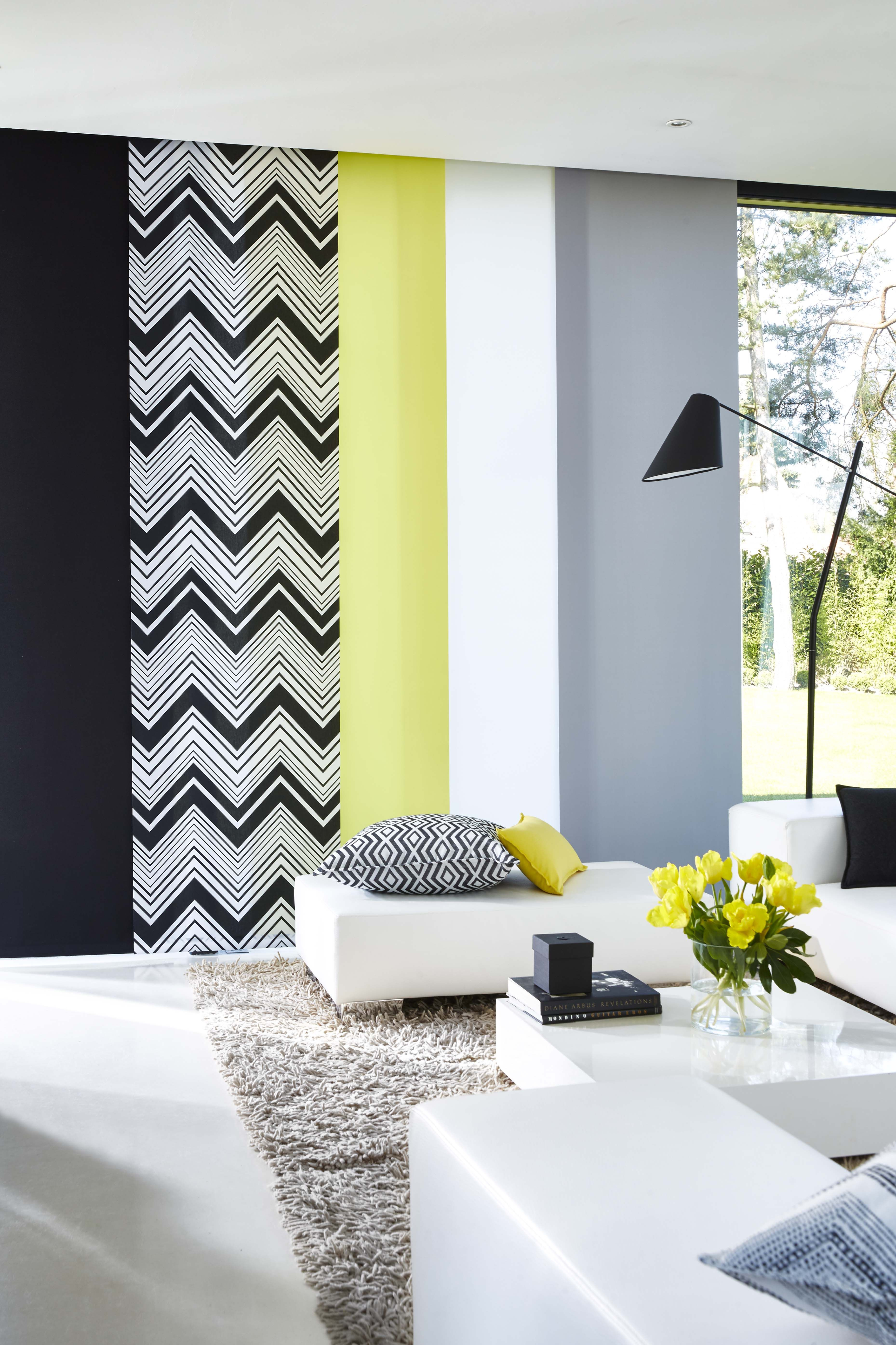 Panneaux Japonais Non Textiles Motif Peack | Panneau serapportantà Rideaux Baie Vitree 3 Metres