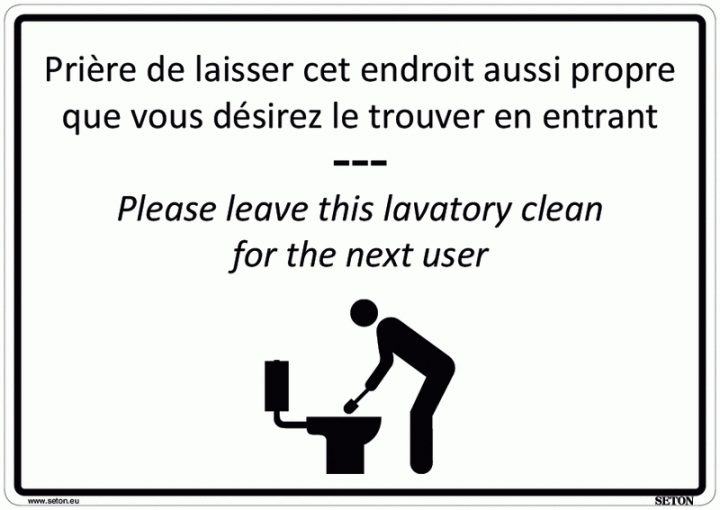 Panneaux Wc – Prière De Laisser Cet Endroit Aussi Propre pour Affiche Toilettes Propres A Imprimer Gratuite