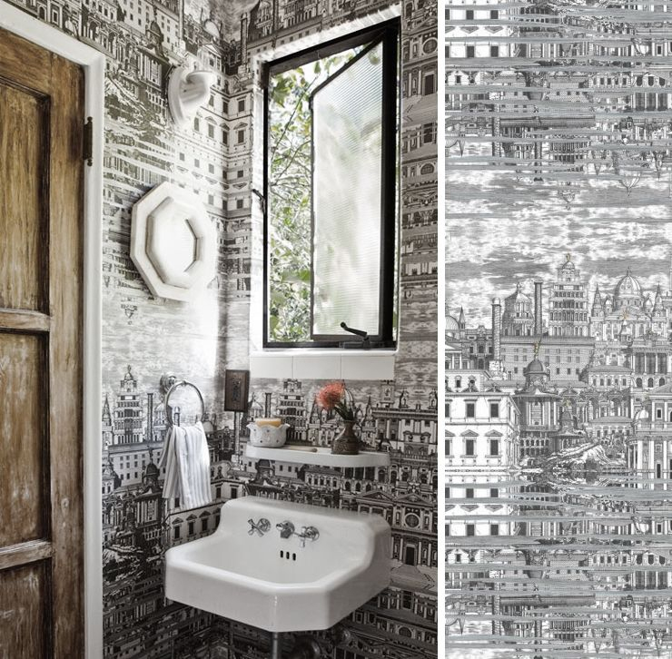 Papier Peint Riflesso Toilettes Cole And Son | Wallpaper encequiconcerne Papier Peint Pour Toilette