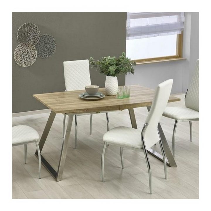 Parfait Table A Manger Scandinave Pieds Inox 130 170 X80Cm encequiconcerne Table Salle A Manger Scandinave