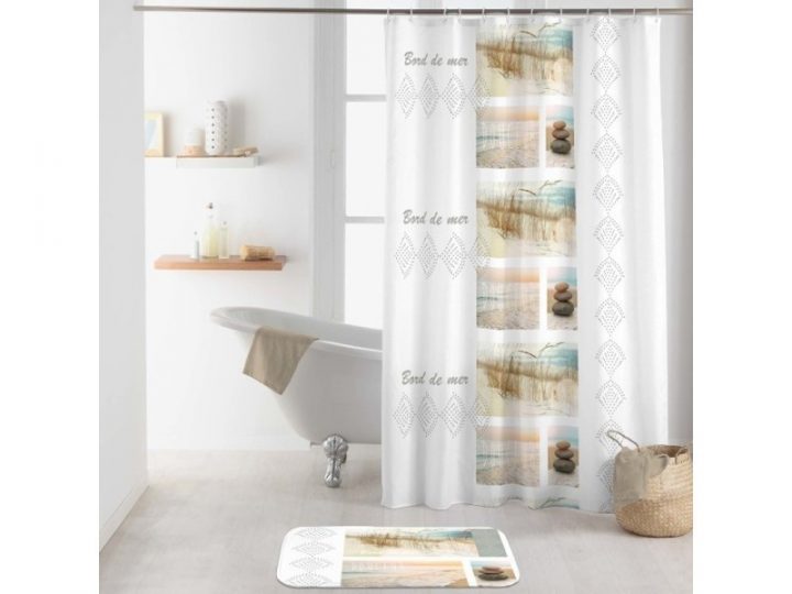 Paris Prix – Rideau De Douche "Palavas" 180X200Cm Blanc concernant Douche Autobronzante Paris 15