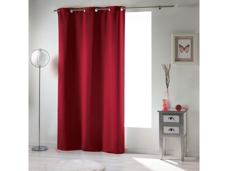 Paris Prix - Rideau Occultant &quot;Noche&quot; 140X240Cm Carmin avec Rideau Occultant Conforama