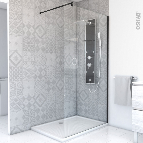 Paroi De Douche À L'Italienne 140 Cm Verre Transparent 8 avec Fixation Pour Paroi De Douche En Verre