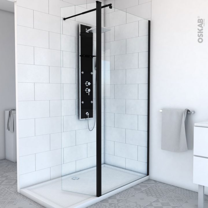 Paroi De Douche À L'Italienne 90 Cm + Volet Verre à Fixation Paroi Verre Douche