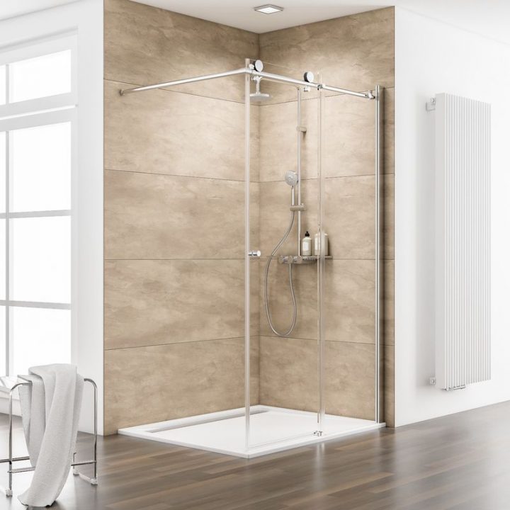 Paroi De Douche À L'Italienne Coulissante, 120 X 200 Cm pour Joint Paroi Douche Italienne Paroi De Douche À L'Italienne Coulissante, 120 X 200 Cm pour Joint Paroi Douche Italienne