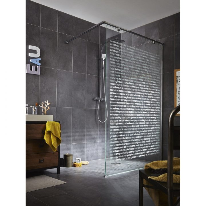 Paroi De Douche À L'Italienne, L.135 Cm Verre Sérigraphié avec Pose Douche Leroy Merlin