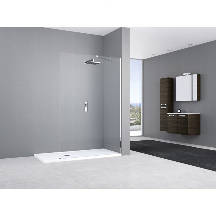 Paroi De Douche À L'Italienne, L.135 Cm Verre Transparent dedans Douche Italienne Leroy Merlin Prix