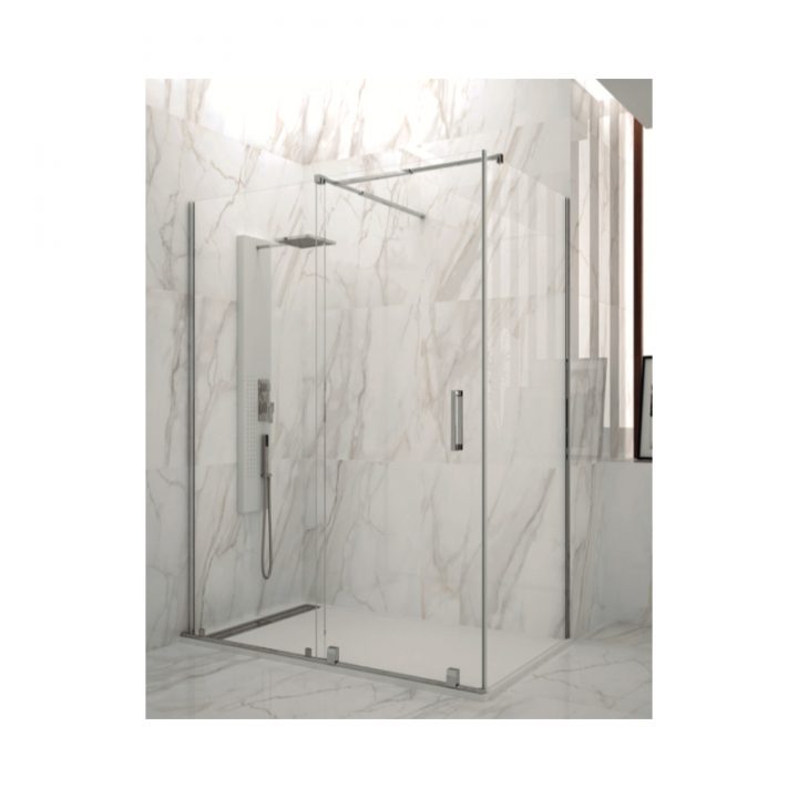 Paroi De Douche Coulissante Vitro Frontale + Latérale Fixe serapportantà Receveur De Douche 130X80 Paroi De Douche Coulissante Vitro Frontale + Latérale Fixe serapportantà Receveur De Douche 130X80