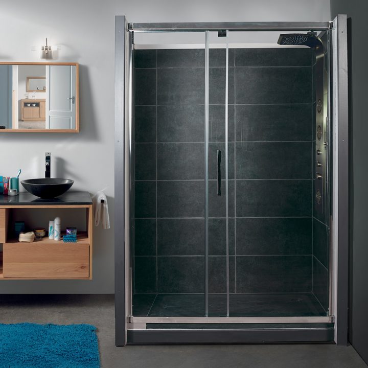 Paroi De Douche En Aluminium Et Verre Trempé 1 Porte à Paroi De Douche En L Paroi De Douche En Aluminium Et Verre Trempé 1 Porte à Paroi De Douche En L