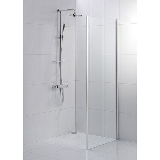 Paroi De Douche Fixe Sensea Remix Verre Transparent Chromé pour Paroi Douche Fixe 80 Cm