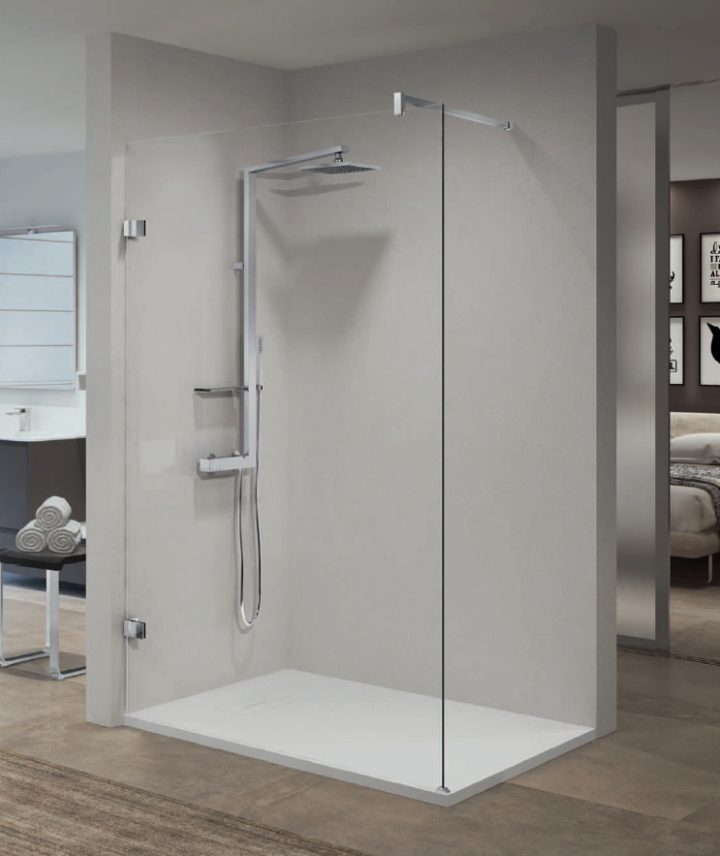 Paroi De Douche Italienne Gala H En Verre Sécurté 10 Mm à Porte De Douche À L Italienne