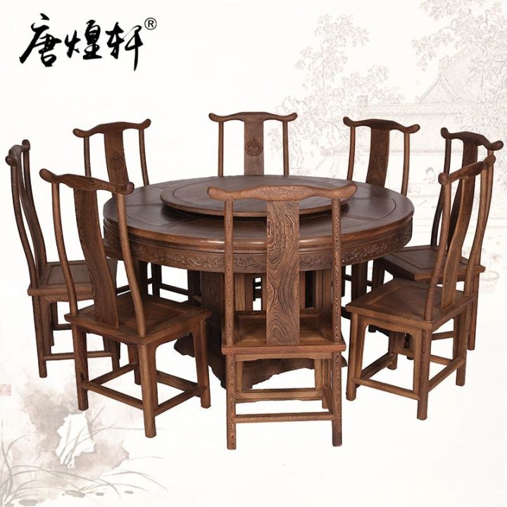 Pas Cher Tang Huang Xuan Classique Meubles Wengé Bois Rond dedans Meuble Salle A Manger Pas Cher