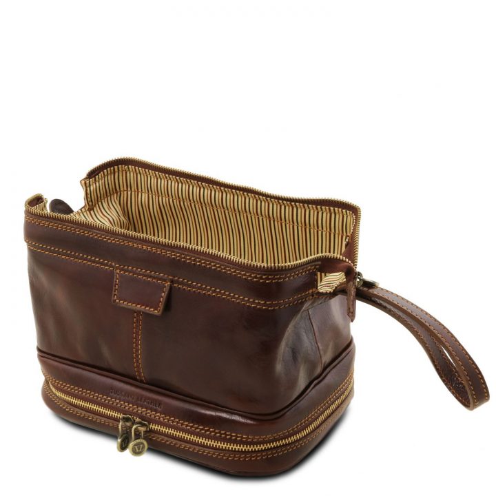 Patrick Trousse De Toilette En Cuir Marron Tl141717 avec Trousse Toilette Nouveau Né