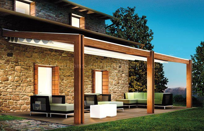 Pergola Contemporaine Bois | Pergola, Pergola Bois concernant Rideau Plastique Transparent Pour Terrasse
