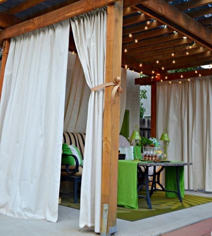 Pergola En Bois Avec Rideaux: 50 Idées Cools Pour Le pour Rideau Pour Pergola