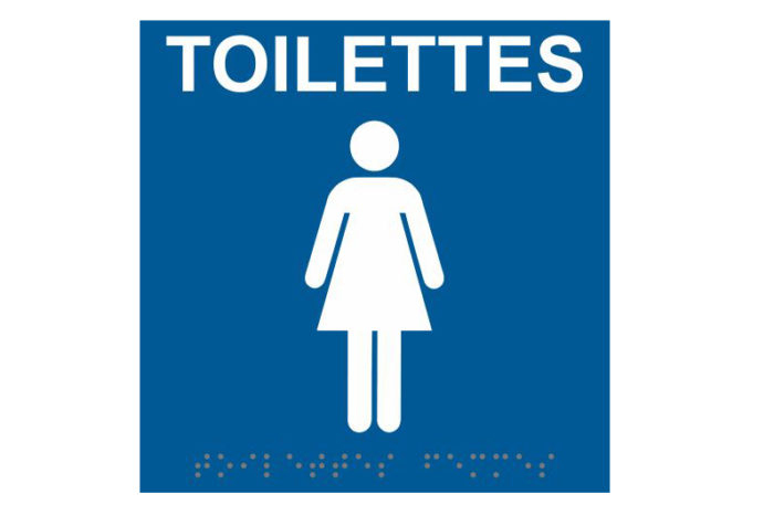 Pictogramme Braille Et Texte Toilettes Femmes pour Femmes Aux Toilettes