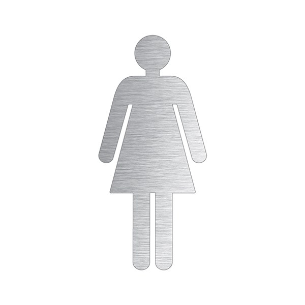 Pictogramme Toilettes Femmes Découpé En Aluminium Brossé tout Pictogramme Toilette