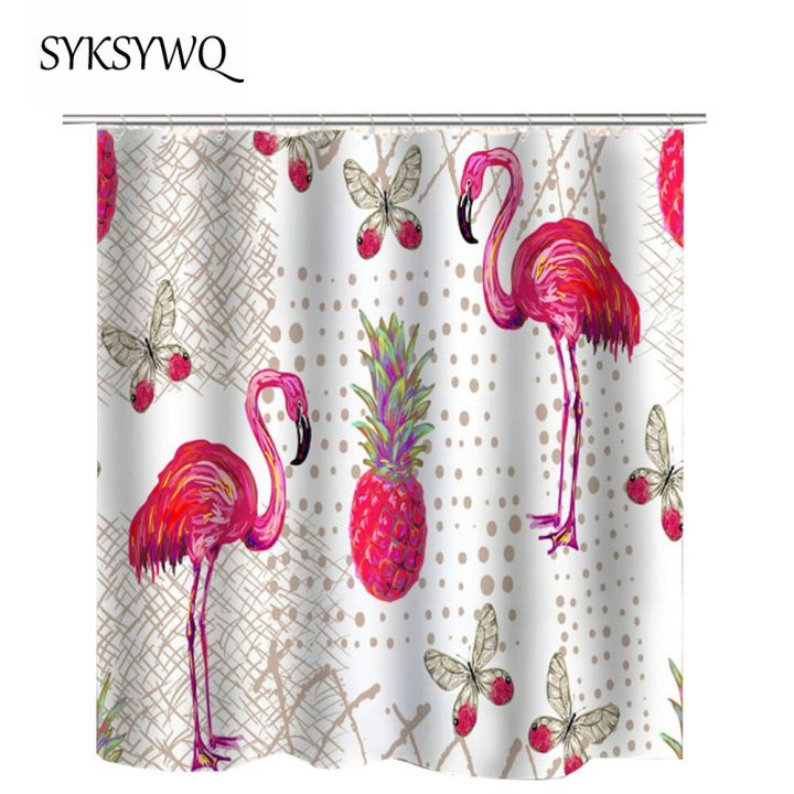 Pink Flamingo Shower Curtain Tropical Fruit Pineapple concernant Wish Rideau Pink Flamingo Shower Curtain Tropical Fruit Pineapple concernant Wish Rideau