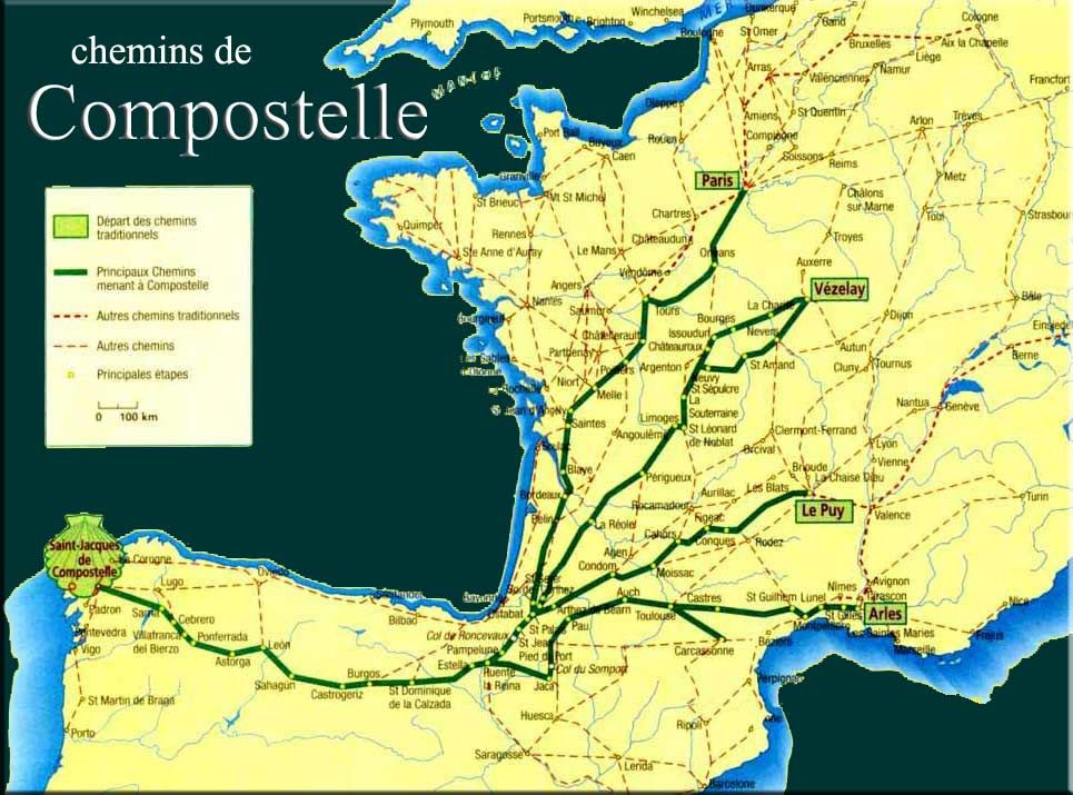 Plan Chemin Compostelle | Saint Jacques De Compostelle à Chemin De St Jacques De Compostelle Carte