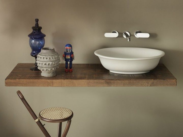 Plan De Toilette En Bois Massif Solid – Ceramica Flaminia pour Plan De Toilette Bois