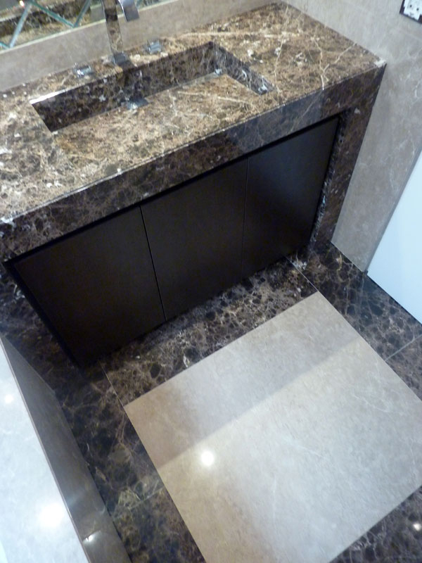 Plan De Toilette Vasque Sur Mesure En Marbre Empérador encequiconcerne Plan De Toilette Sur Mesure