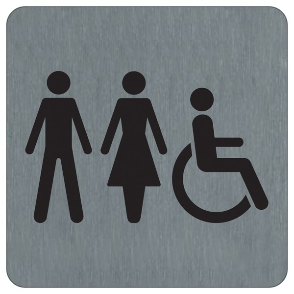 Plaque Alu Brossé Toilettes Femmes Hommes Handicapés – 100 dedans Toilettes Handicapés