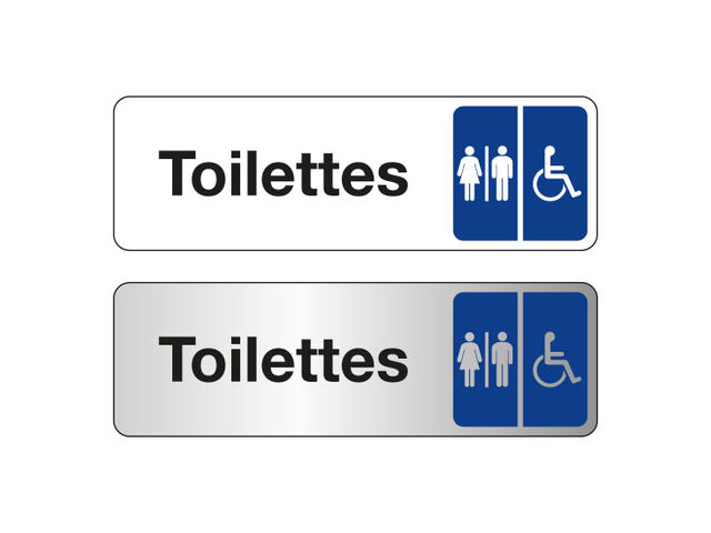Plaque De Porte Toilettes Hommes/Femmes/Handicapés avec Toilette Handicapé