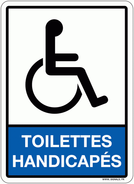 Plaque En Plexiglas Avec Pictogramme Et Texte "Toilettes encequiconcerne Toilette Handicapé