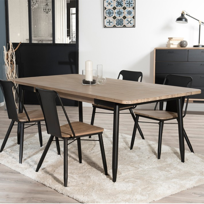 Plus Tendance Table A Manger Industrielle Pas Cher destiné Table Salle A Manger Bois Et Fer