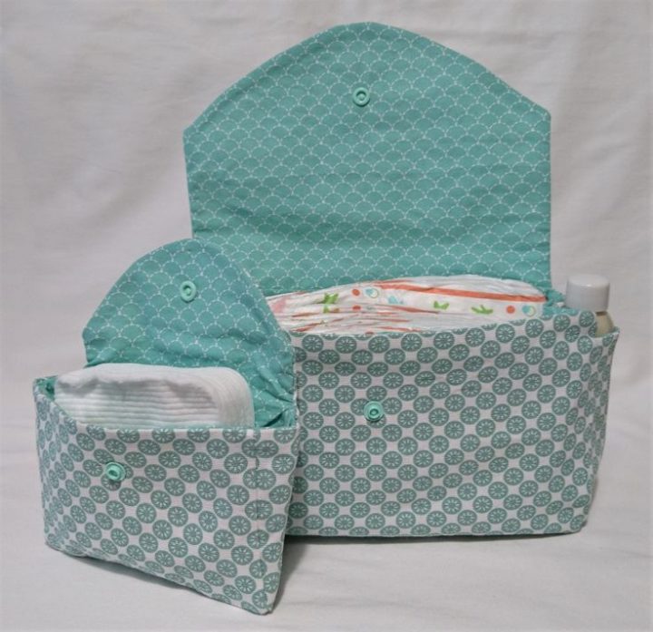 Pochette / Trousse De Toilette Bébé Vert D'Eau Aux Motifs avec Trousse De Toilette Bebe