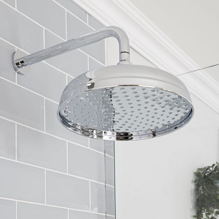 Pommeau De Douche Ø 30 Cm Avec Bras Mural – Chromé – Elizabeth serapportantà Joint Pommeau De Douche