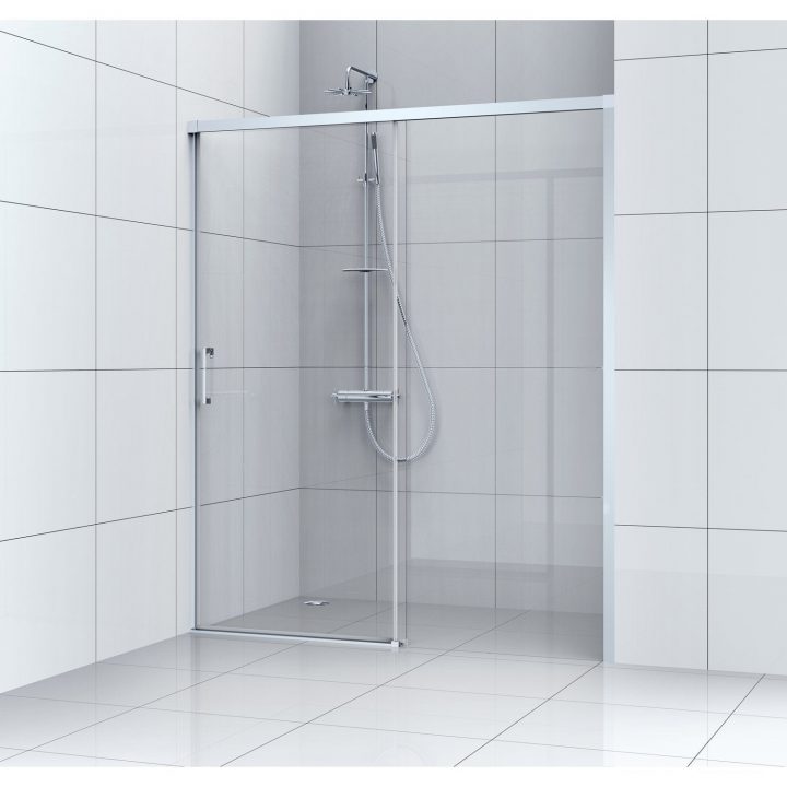 Porte De Douche Coulissante 140 Cm, Transparent, Remix intérieur Panneau De Douche Leroy Merlin
