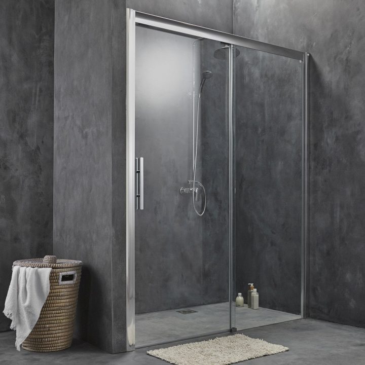 Porte De Douche Coulissante 170 Cm, Transparent, Adena dedans Paroi De Douche 170 Cm Porte De Douche Coulissante 170 Cm, Transparent, Adena dedans Paroi De Douche 170 Cm