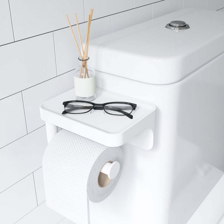 Porte Papier Toilette À Ventouse – Blanc pour Ventouse Toilette