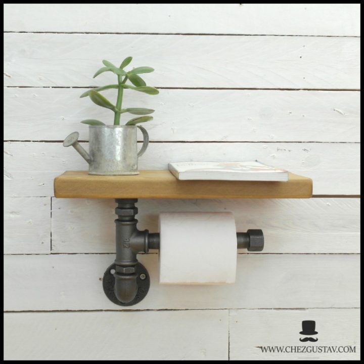 Porte-Papier Toilette En Tuyaux De Plomberie Et Tablette à Porte Papier Toilette Rouge