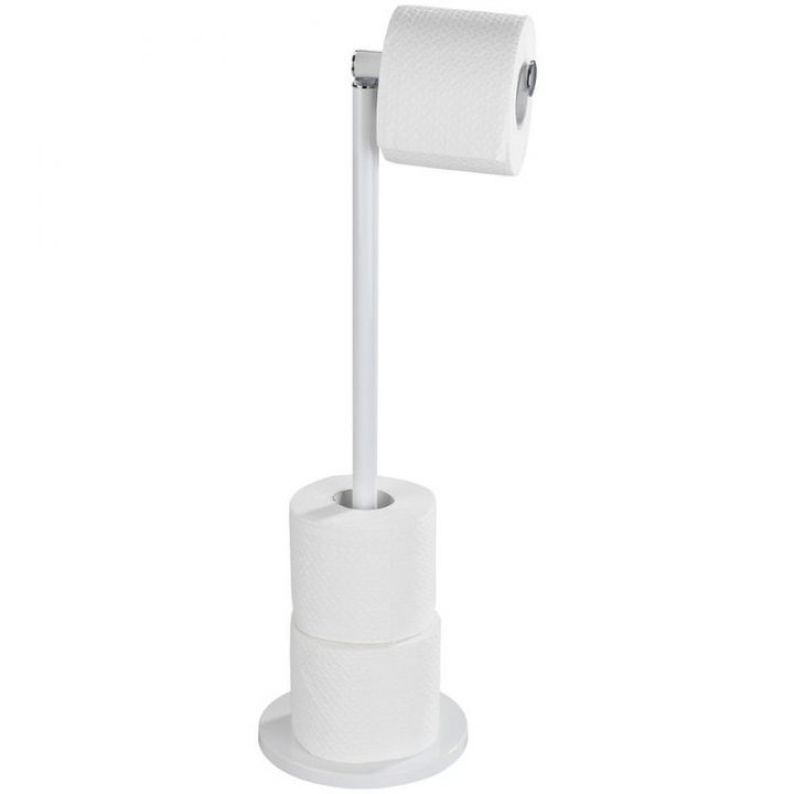 Porte Papier Wc Sur Pied Blanc Mat Wenko – 21424100 à Porte Papier Toilette Sur Pied